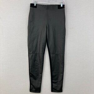 Betabrand Medium Black Faux Leather Stretch Skinny Pull-on Pants